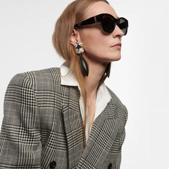 Saint Laurent Women Sunglasses Black Grey Square SLM3 002 BRAND NEW main image 7